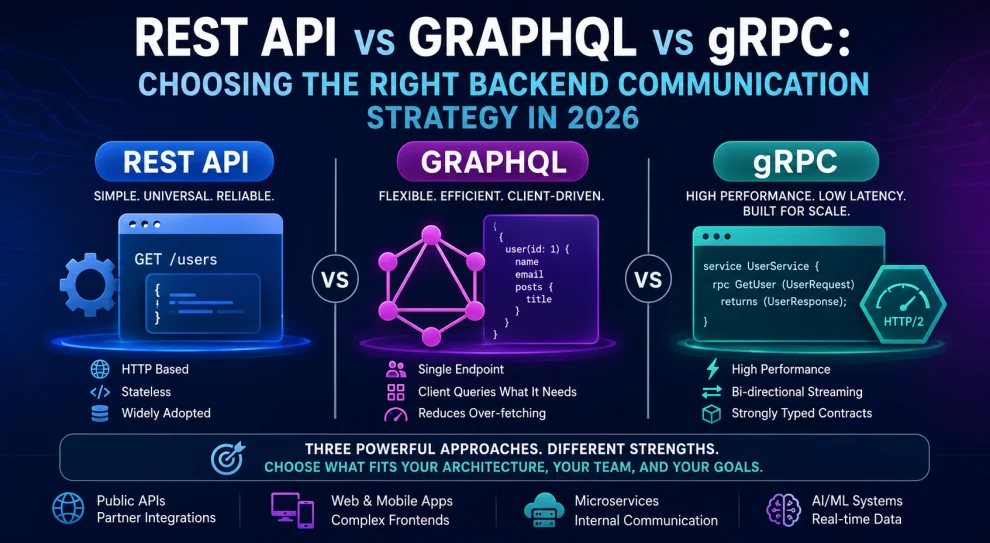 REST API vs GraphQL vs gRPC: Choosing the Right Backend Communication Strategy in 2026