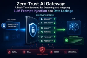 Zero-Trust AI Gateway: A Real-Time Backend for Detecting and Mitigating LLM Prompt Injection and Data Leakage