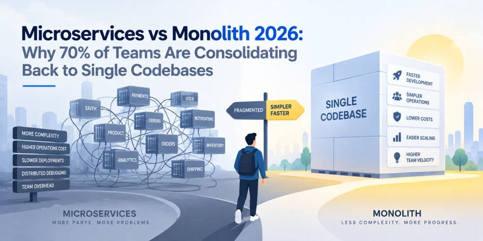 Microservices vs Monolith 2026: Why 70% of Teams Are Consolidating Back to Single Codebases